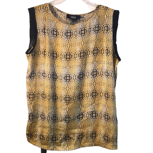 MNG by Mango, Sleeveless top Tops - MNG BY MANGO PRINT SLEEVELESS top size 8 PREWORN